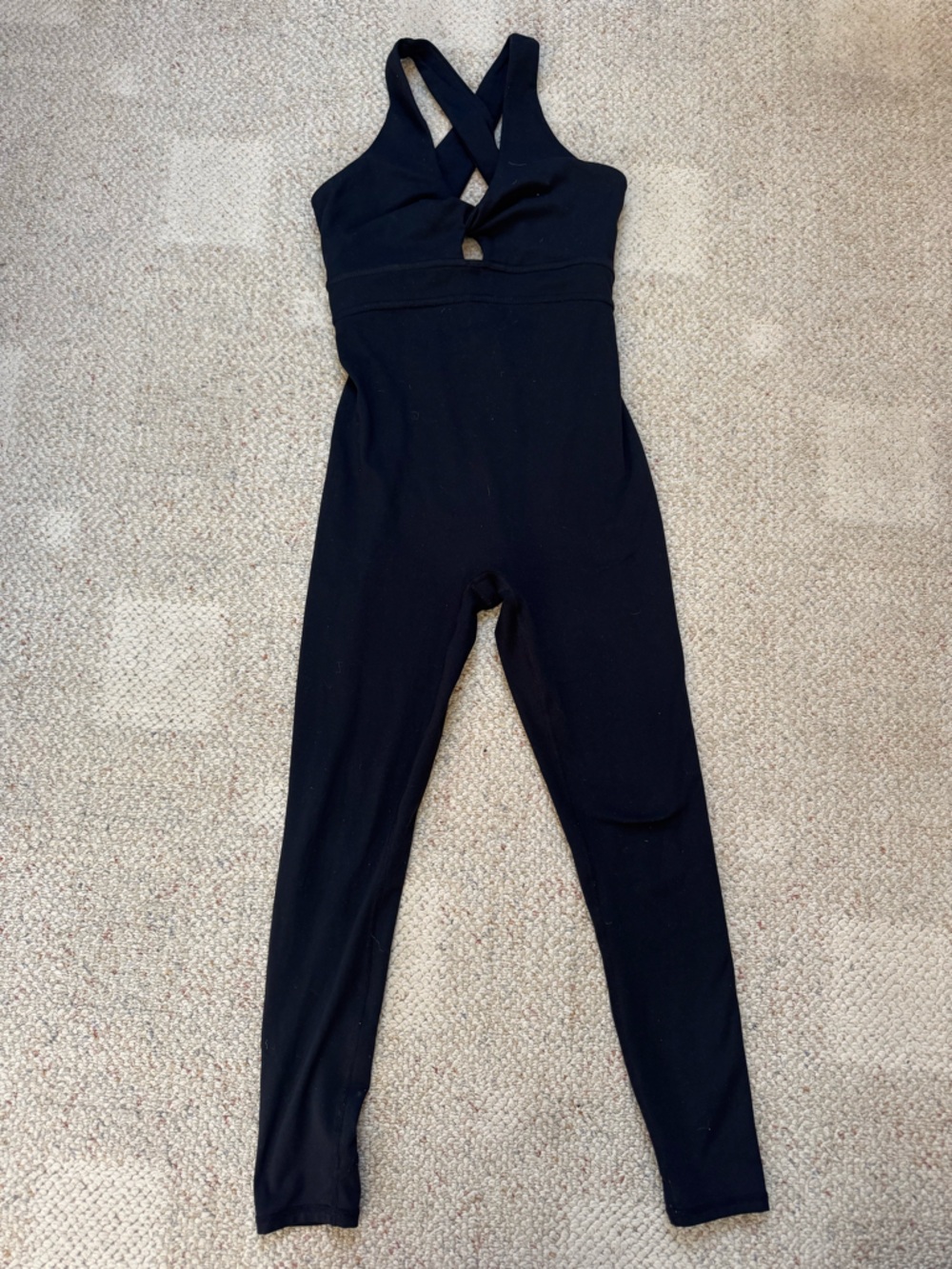 Fabletics Black Cross-Back Jumpsuit